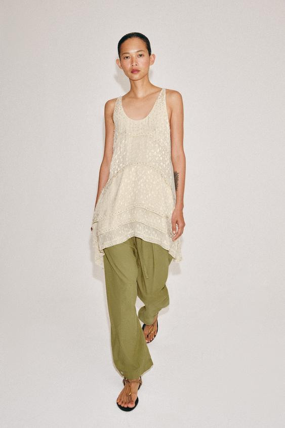 Zara - Zw Collection Jogger Trousers - Khaki - M - Woman | Zara UK