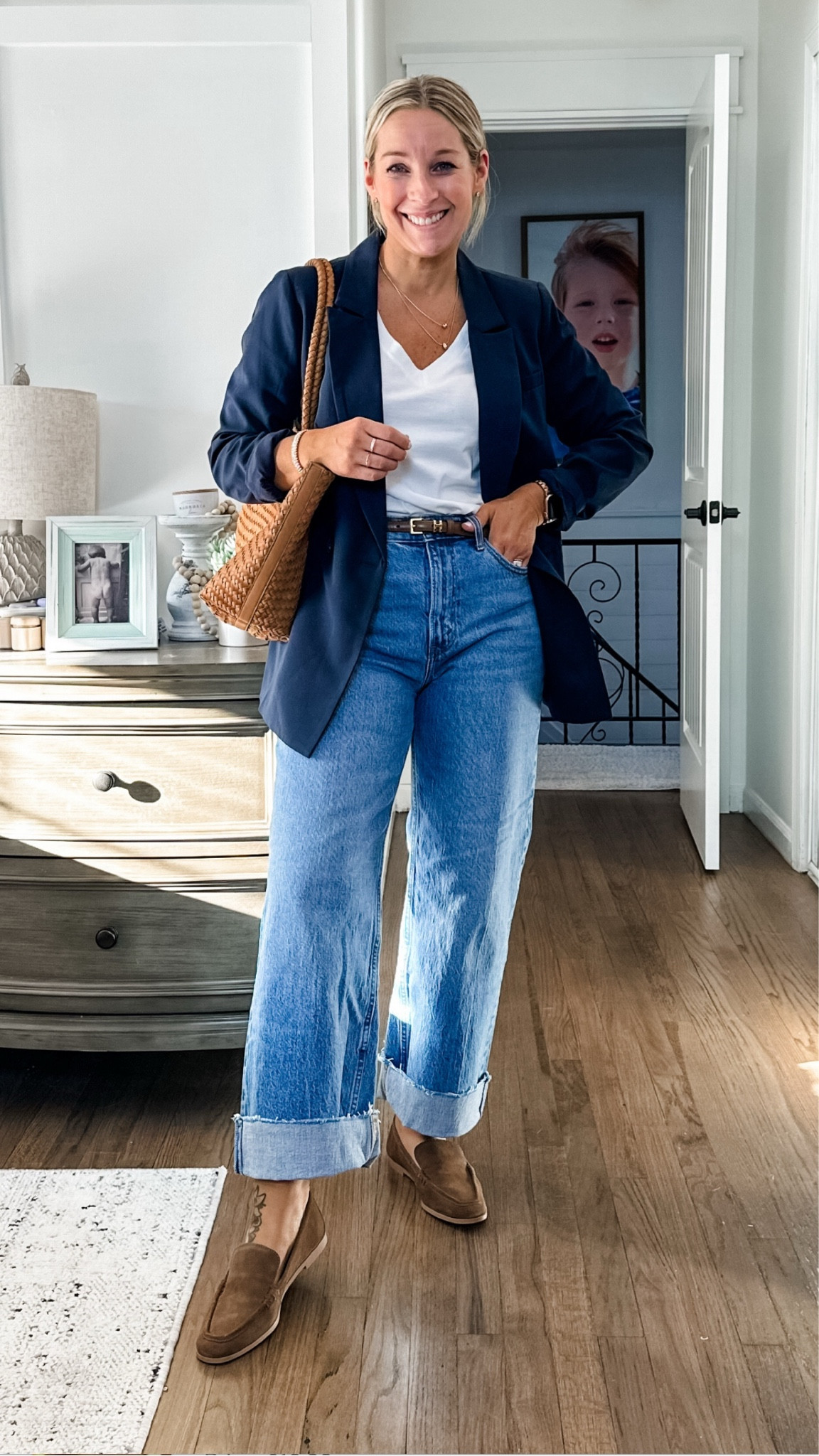 Abercrombie’s denim sale is on!! 39% off but an extra 15% with my LTK code! Click the small photo of the jeans and then “copy promo code” and paste it into your cart once you shop! 
Small top. Medium blazer. 29 short jeans (I cuffed them). True to size 8 loafers. Obsessed with this outfit! Also linked the newer version of these loafers and I have them in two colors! They’re so comfy! 

#LTKfindsunder50 #LTKstyletip #LTKmidsize

#LTKSaleAlert #LTKMostLoved #LTKFindsUnder50