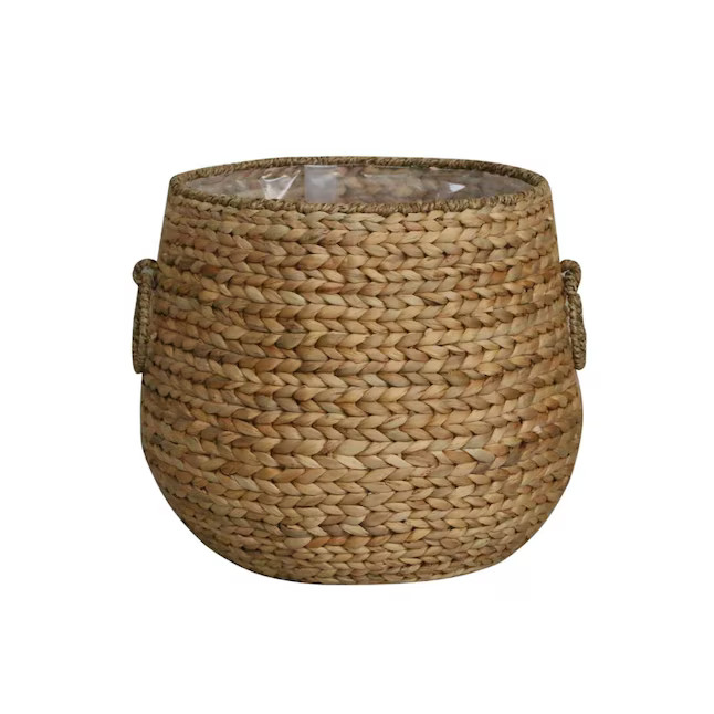 Origin 21 Round 17.72-in W x 15.75-in H x 17.72-in D Brown Wicker Indoor Planter Lowes.com | Lowe's
