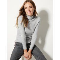 M&S Collection Ribbed Polo Neck Jumper | Marks & Spencer (UK)