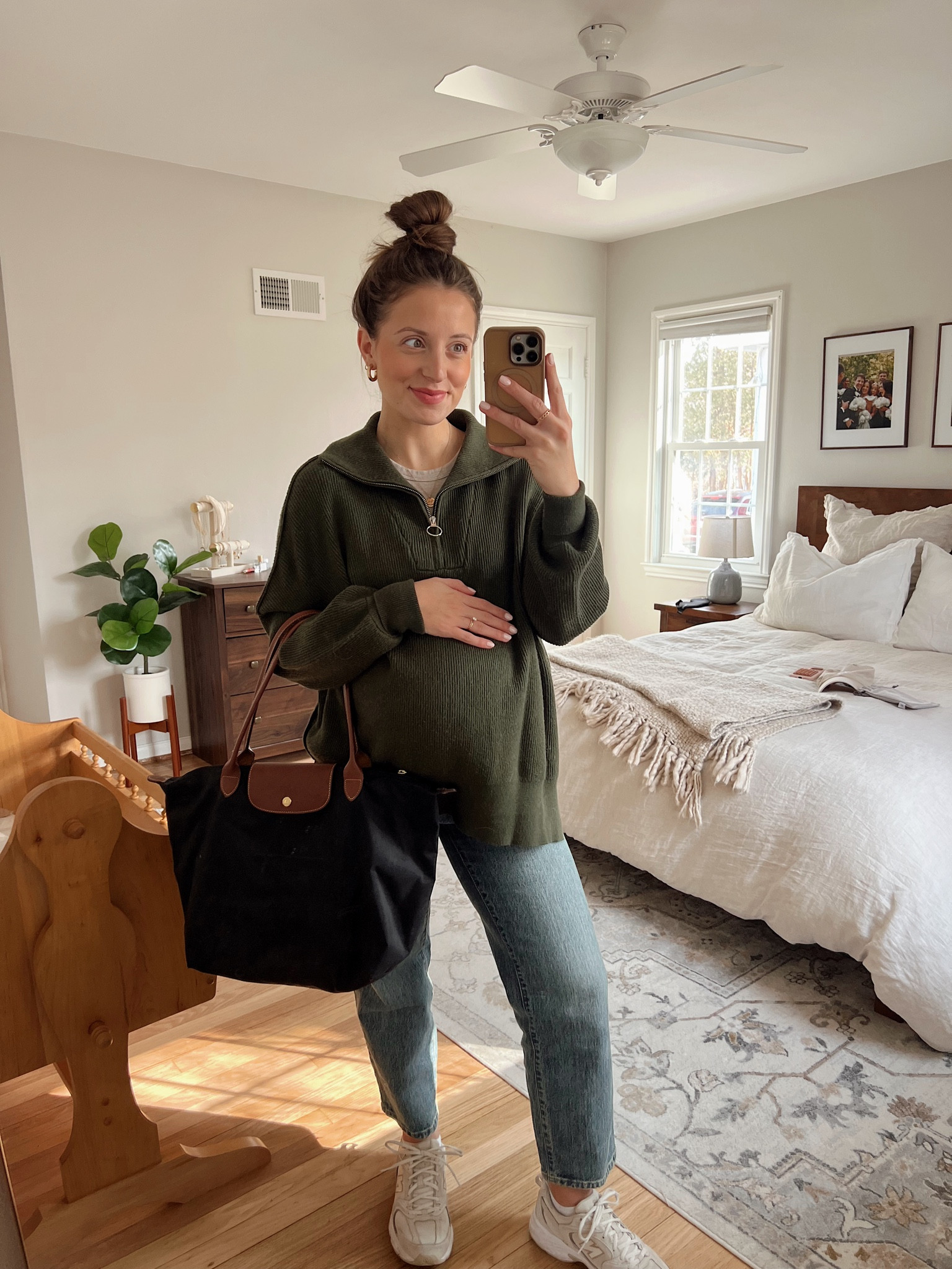 Amazon sweater on sale for $25!! Bump friendly and comes in so many colors! Wearing size Small!