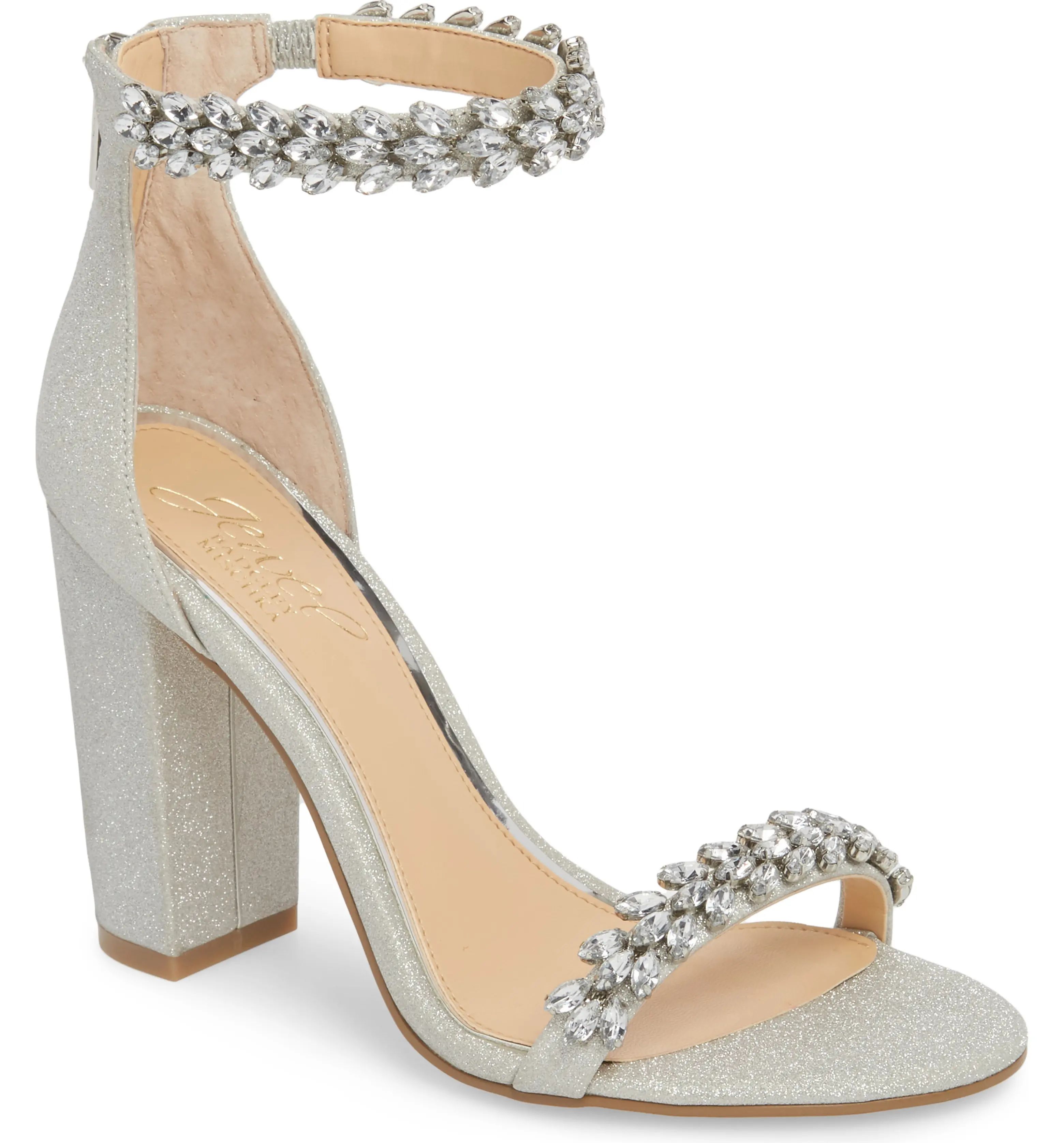 Jewel by Badgley Mischka Mayra Embellished Ankle Strap Sandal | Nordstrom
