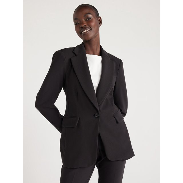 Free Assembly Women’s Slim Single-Breasted Blazer, Sizes S-XXXL - Walmart.com | Walmart (US)