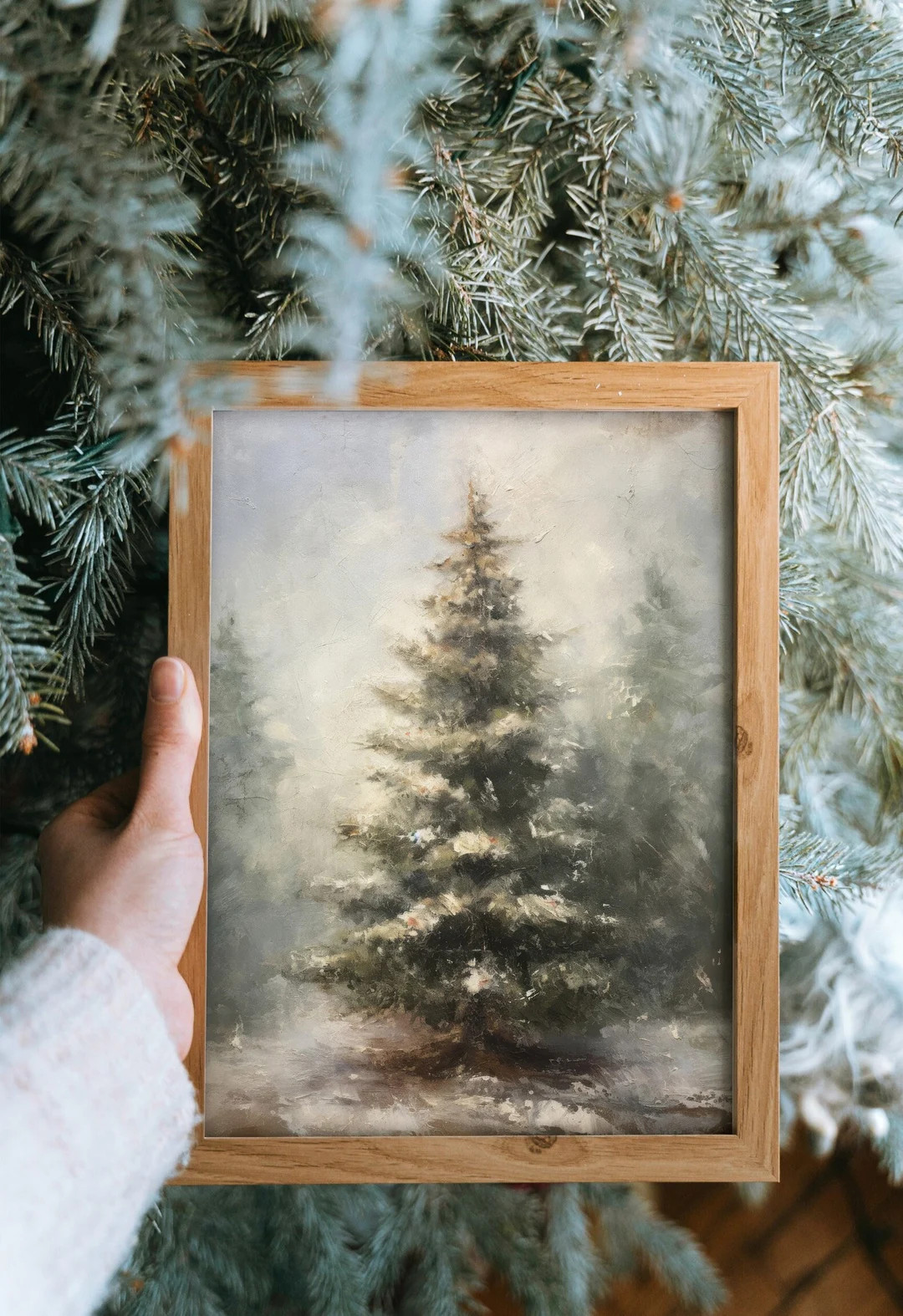 Vintage Christmas Wall Art Christmas Tree Art Printable - Etsy | Etsy (US)