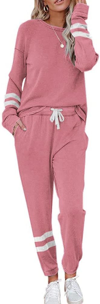 ETCYY NEW Lounge Sets for Women Two Piece Outfits Sweatsuits Sets Long Pant Loungewear Workout Athle | Amazon (US)