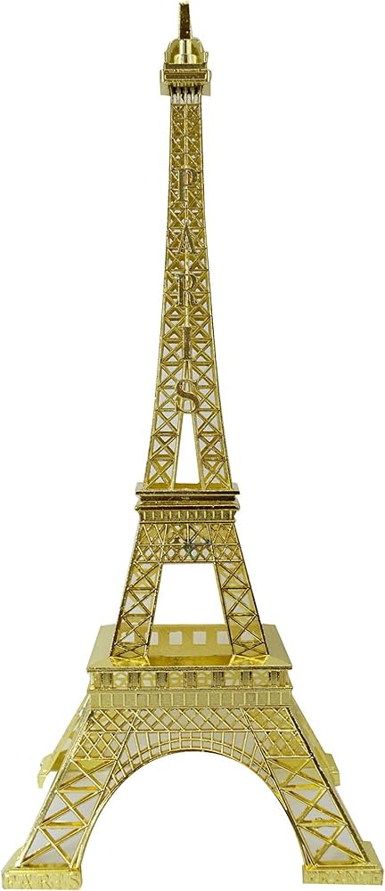 allgala 15" Eiffel Tower Statue Decor Alloy Metal, Gold | Amazon (US)