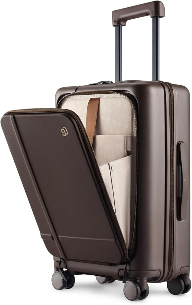 NINETYGO Carry On Luggage 22x14x9 Airline Approved, 20 Inch Suitcase with Front Compartment, Coff... | Amazon (US)