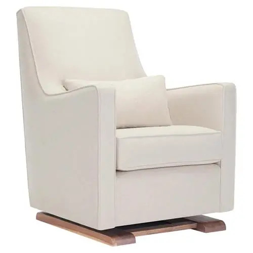 Monte Design Luca Modern Cream Beach Walnut Glider | Kathy Kuo Home