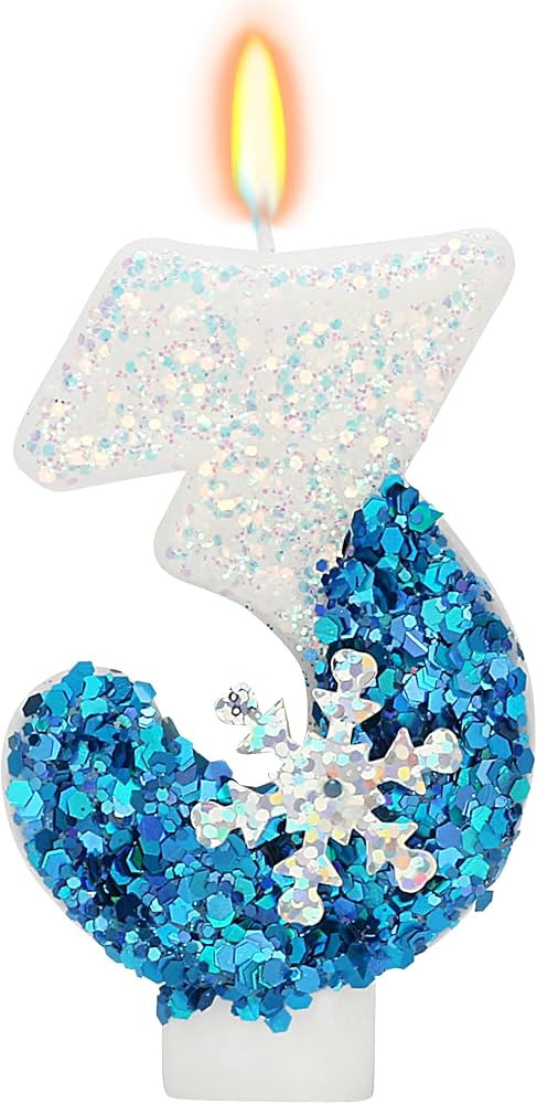 Frozen Themed Birthday Candles, 3rd Birthday Candle for Party Supplies, 2.76 inch Cake Topper Dec... | Amazon (US)