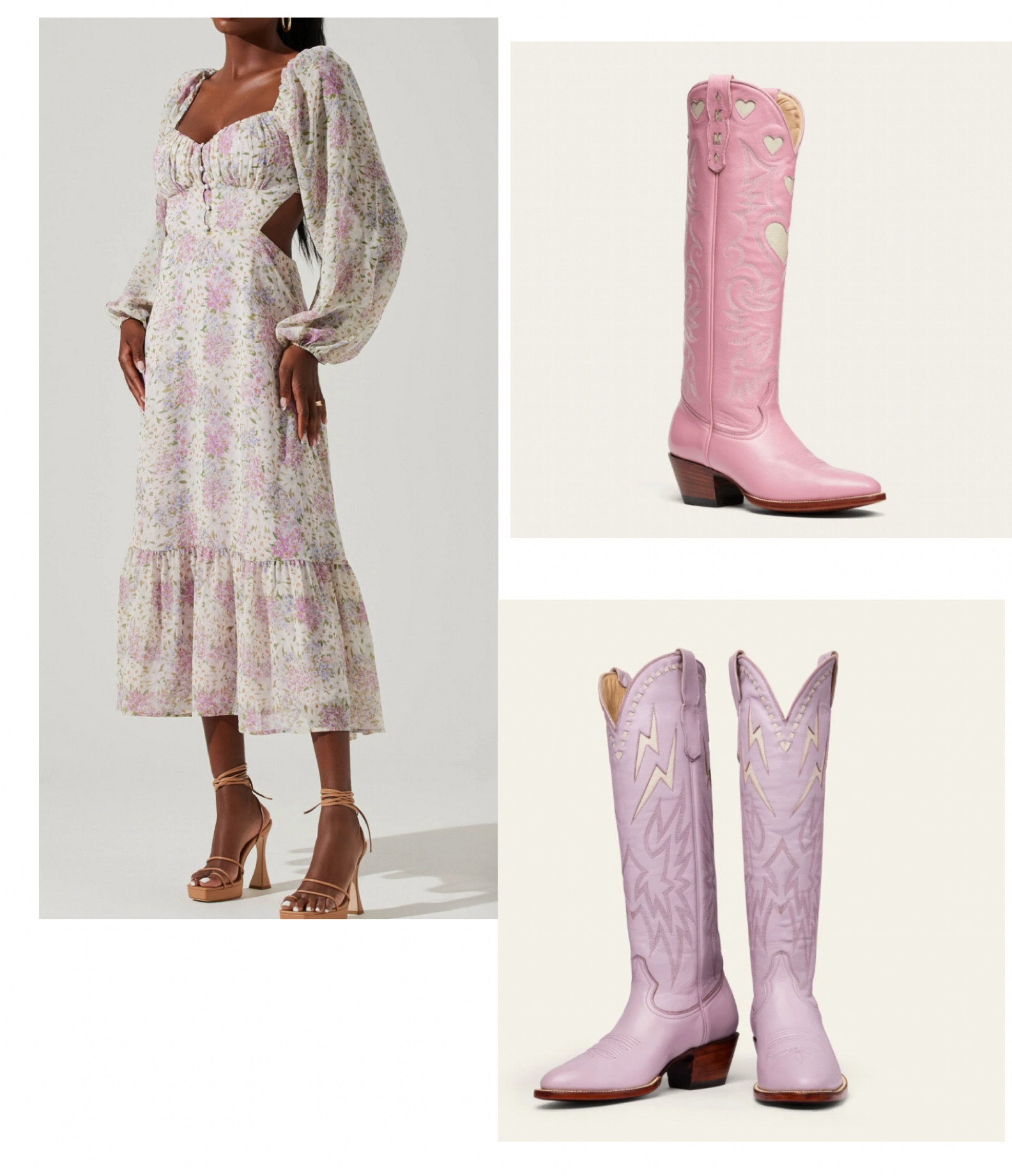 City Boots + Dresses 
Always add a little western style 
