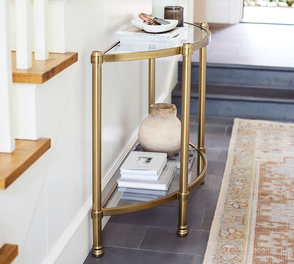 Everson Demilune Glass Console Table (42") | Pottery Barn (US)