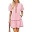 Cicy Bell Womens V Neck Floral Mini Dress Short Puff Sleeve Patchwork Summer Casual Boho Dresses | Amazon (US)