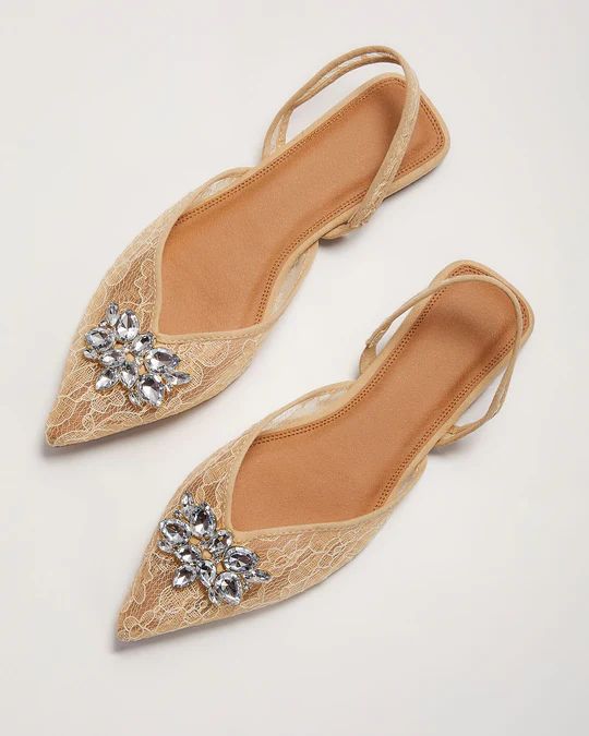 Kaya Lace Pointed Flats | VICI Collection