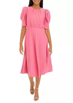 Women's Puff Sleeve Pleated Dress | Belk