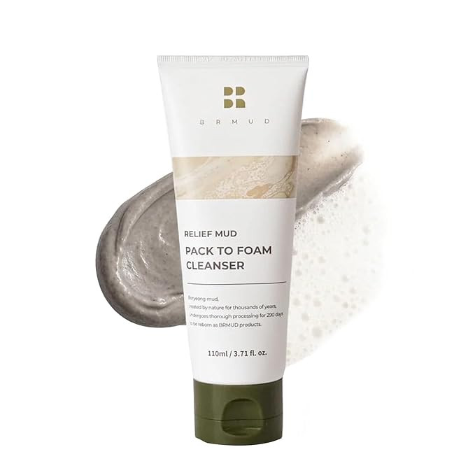 BRMUD Relief Mud Pack to Foam Cleanser - 2-in-1 Purifying & Hydrating Korean Foaming Clay Mask Fa... | Amazon (US)