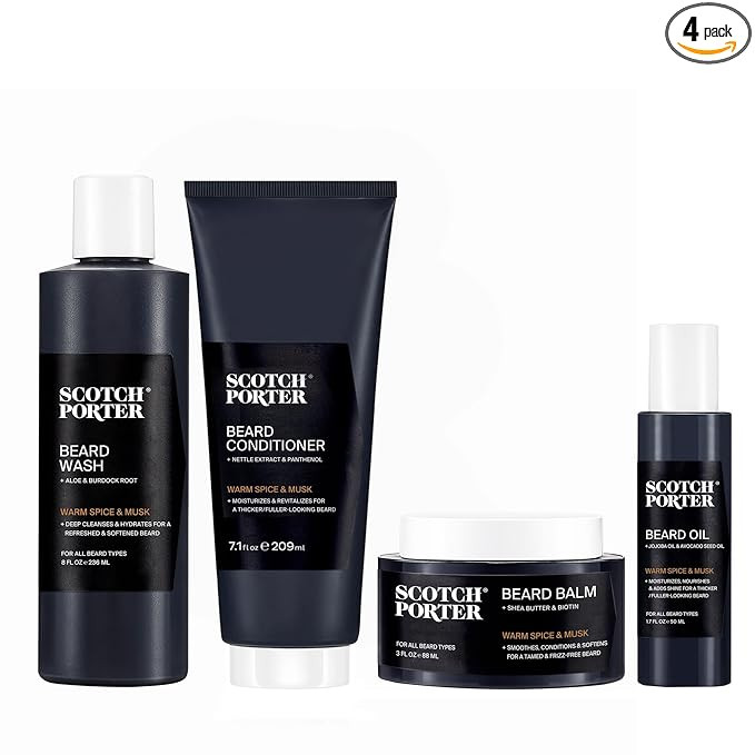 Scotch Porter Beard Collection – Cleanse, Moisturize, Soothe & Style Coarse, Dry Hair while Enc... | Amazon (US)