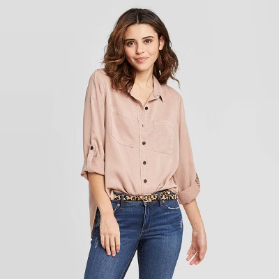 Women's Long Sleeve Collared Button-Down Shirt - Universal Thread™ | Target