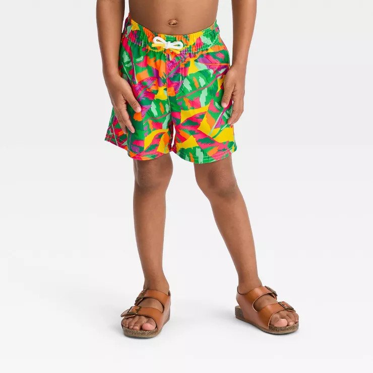 Toddler Boys' Leaf Swim Shorts - Cat & Jack™ | Target