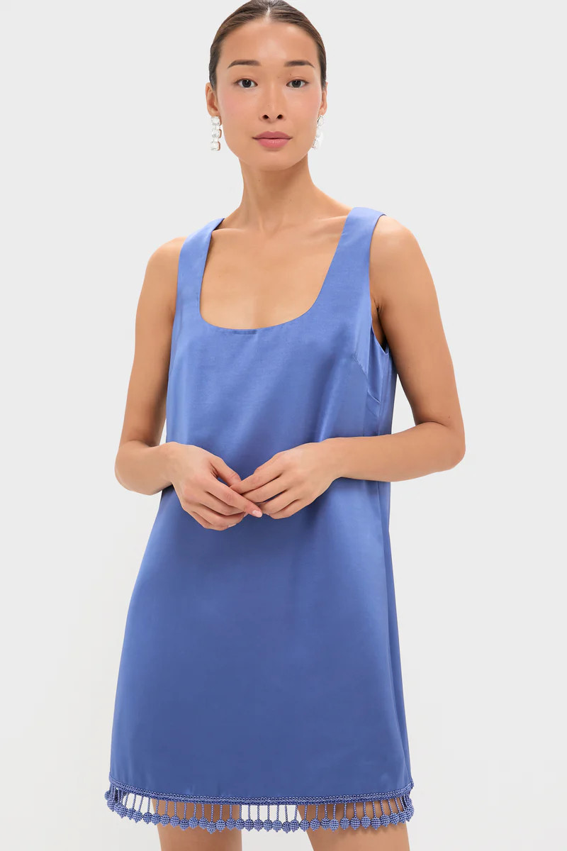 Blue Satin Mollie Dress | Tuckernuck (US)