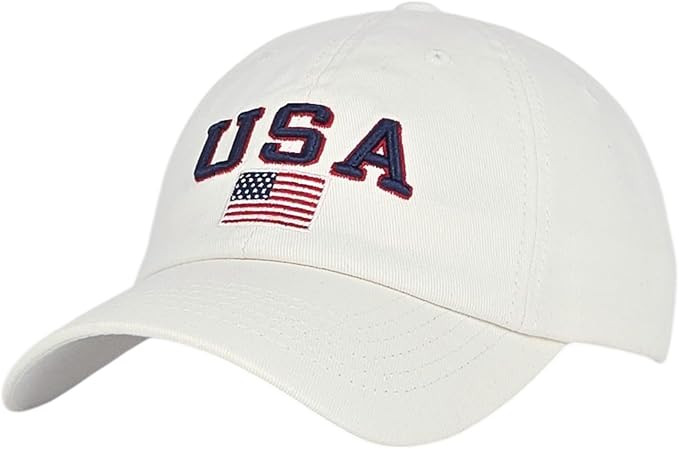 American Flag Baseball Cap 100% Cotton Adjustable Metal Buckle Strap Unstructured Low-Profile Hat... | Amazon (US)