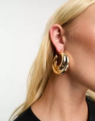ALDO Atelier chunky hoop earrings in gold | ASOS (Global)