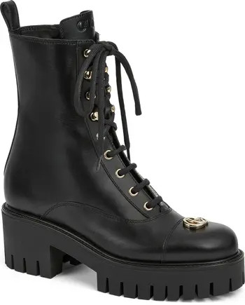 Gucci GG Lug Sole Combat Boot (Women) | Nordstrom | Nordstrom