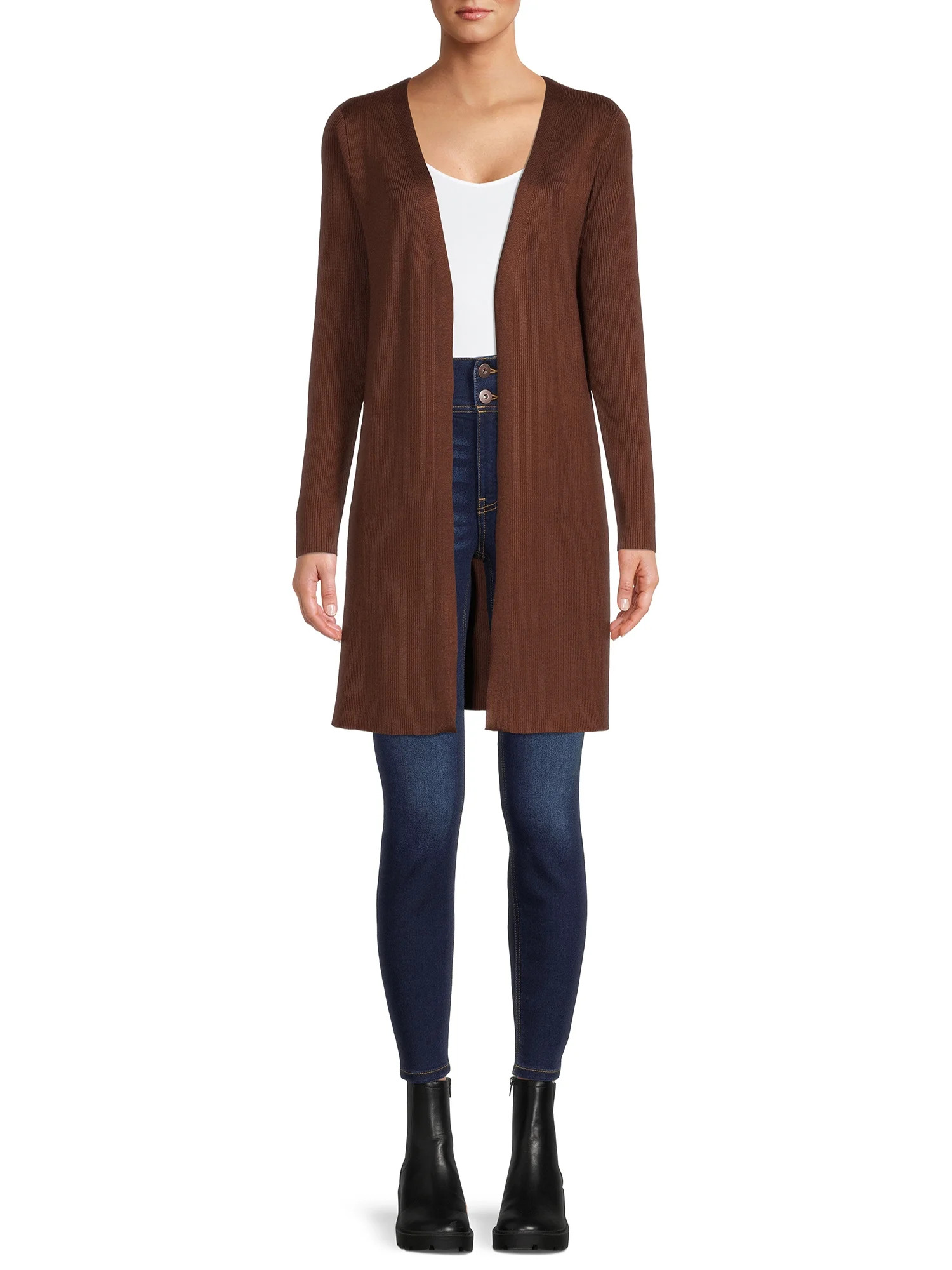 No Boundaries Juniors' Ribbed Duster Cardigan Sweater | Walmart (US)