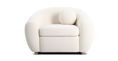 Curved Boucle Chair Fabric | Manhattan Home Design