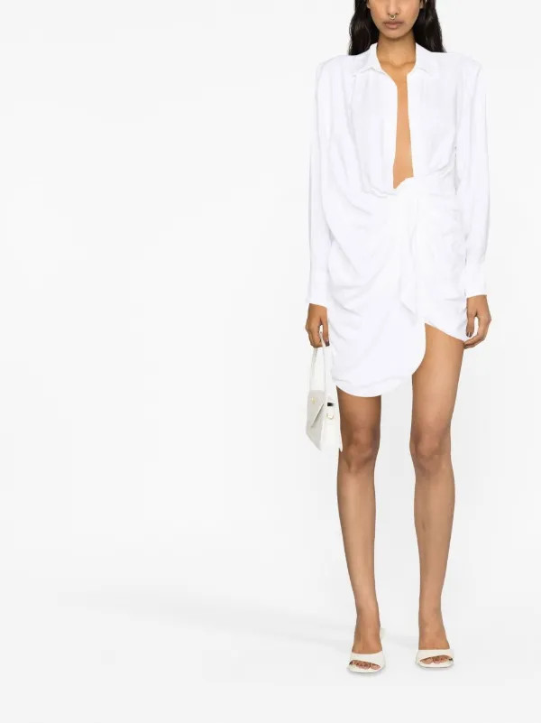 Jacquemus La Robe Bahia Draped Minidress | White | FARFETCH | Farfetch Global