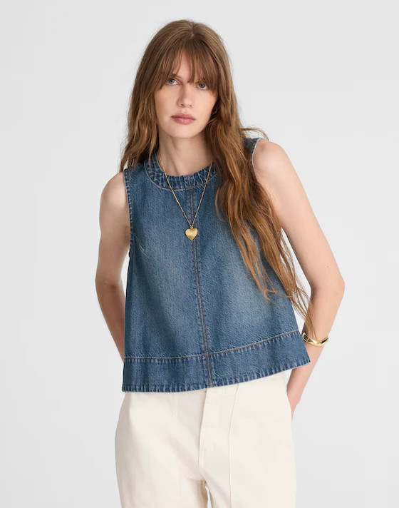 Boxy Shell Top in Airy Denim | Madewell
