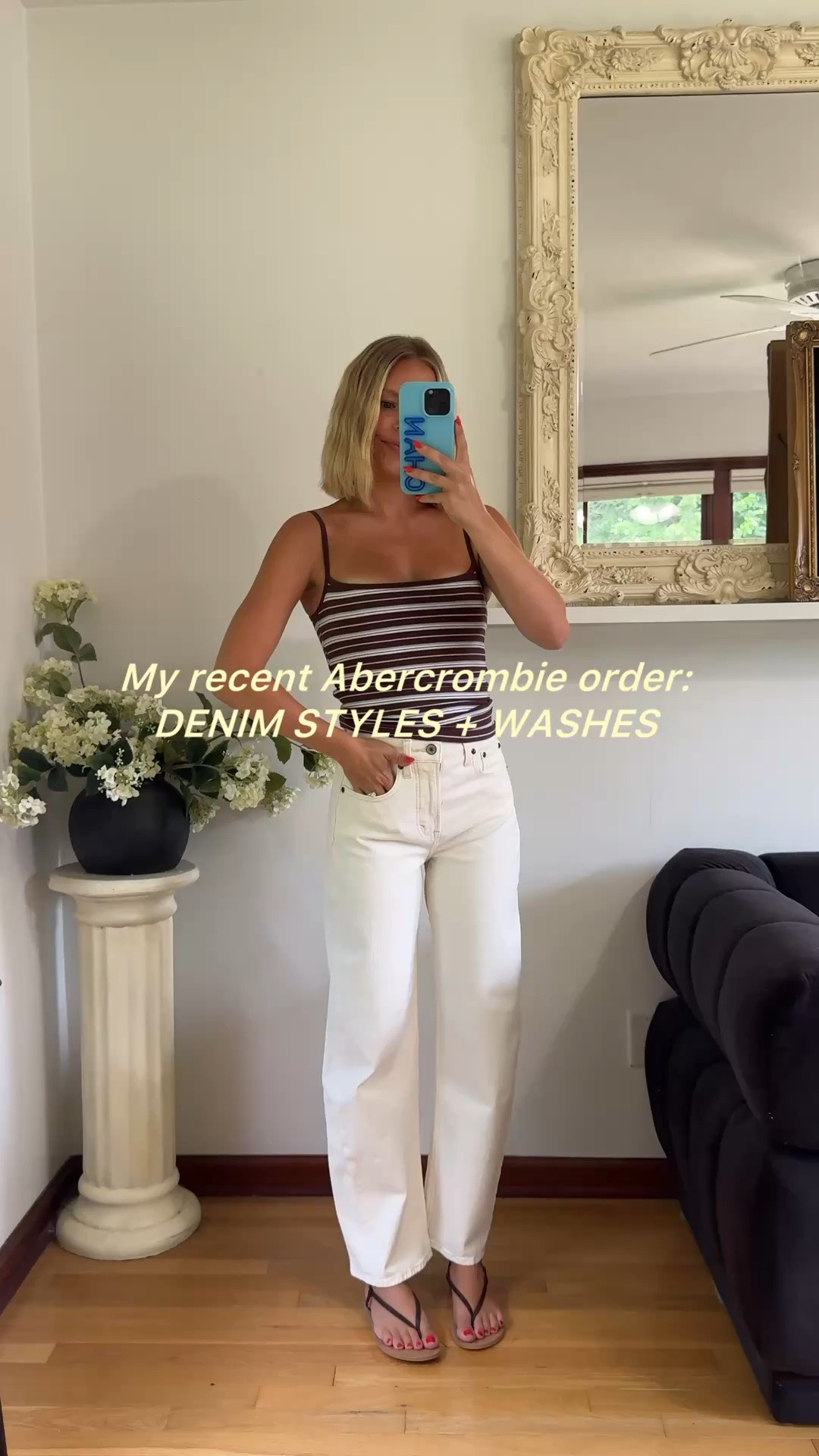#abercrombiepartner My recent order of denim (and some cute tops) from @abercrombie🫶🏼
Wearing a size 24 in each pair: SALE details below! 

25-50% off Jeans: *Offer valid online only August 5, 2026 to August 10, 2026 in US/CA. Excludes clearance. Online price reflects discount.
Extra 20% Off: *Offer valid in stores and online August 5, 2026 to August 10, 2026 in US/CA. Exclusions apply as indicated. Online price reflects discount.
Promo Code: *Use code DENIMAF to get an additional 15% off almost everything in stores and online at checkout from August 5, 2026 to August 10, 2026 in US/CA. Exclusions apply. See details online.