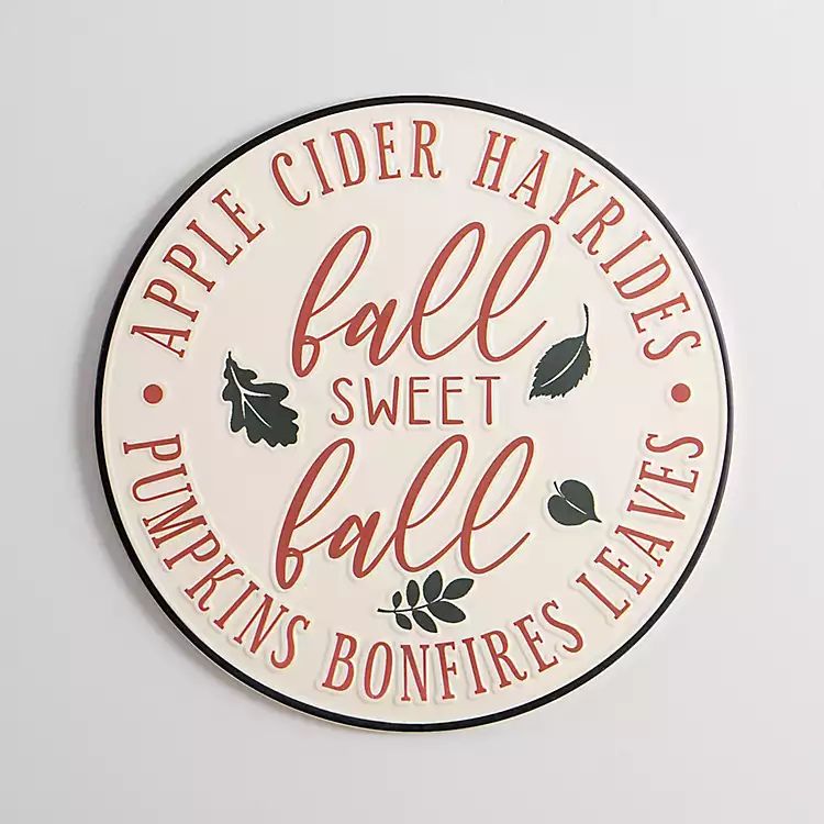 Round Metal Fall Sweet Fall Wall Plaque | Kirkland's Home