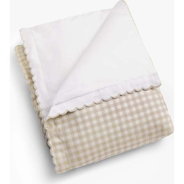 Picnic Gingham Baby Duvet Set, Beige | Maisonette