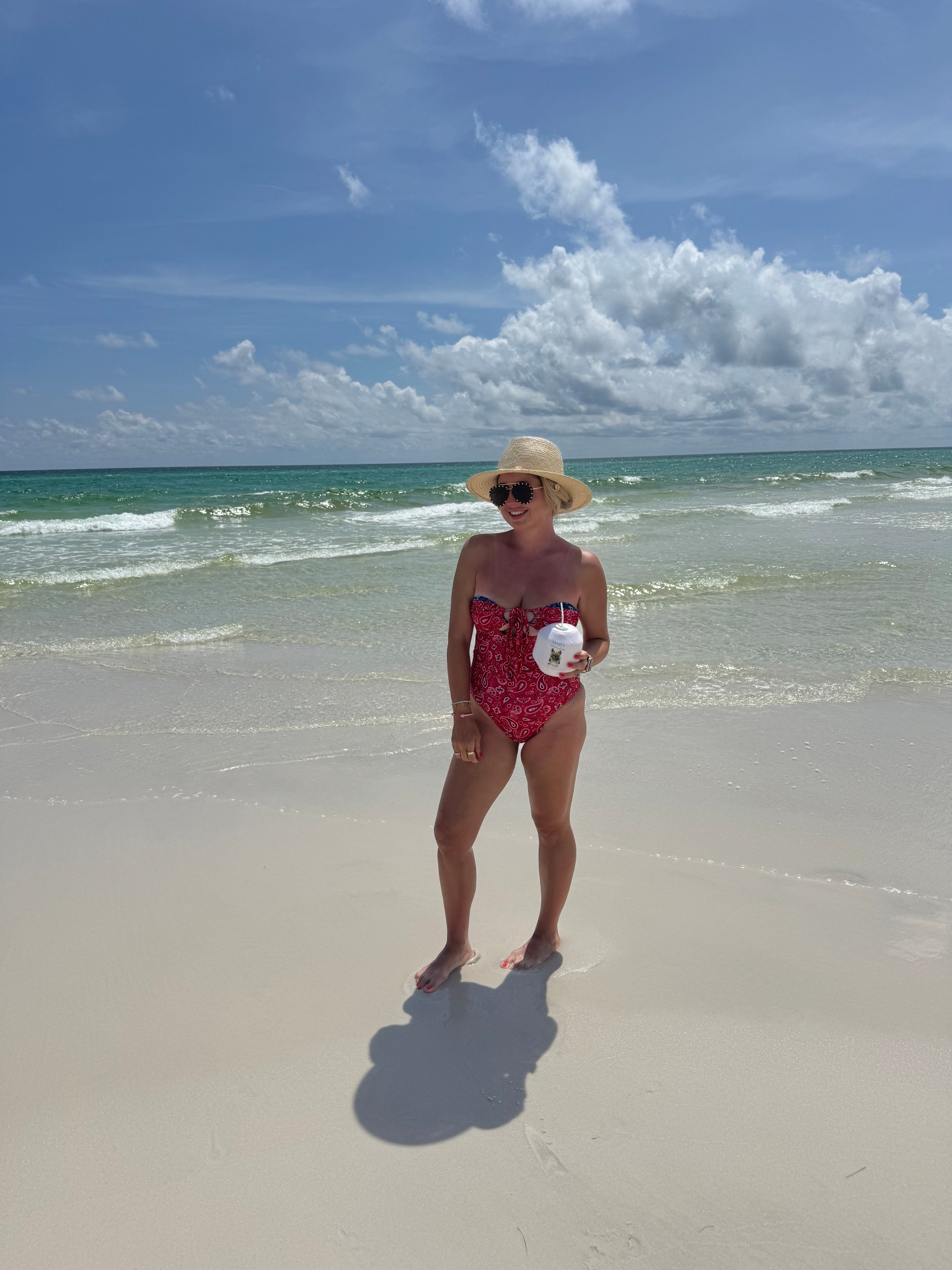 Beach outfit
Red white and blue swimsuit 
One piece 
Vacation 
4th of July 

#LTKSummerEdit #LTKFindsUnder100 #LTKSwim