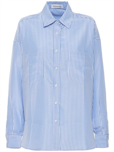 The Frankie Shop - Georgia striped cotton poplin shirt - White/Blue | Luisaviaroma | Luisaviaroma