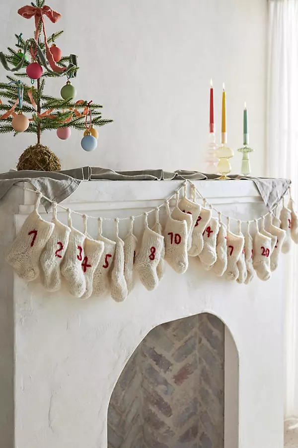 Advent Stocking Garland | Anthropologie (US)
