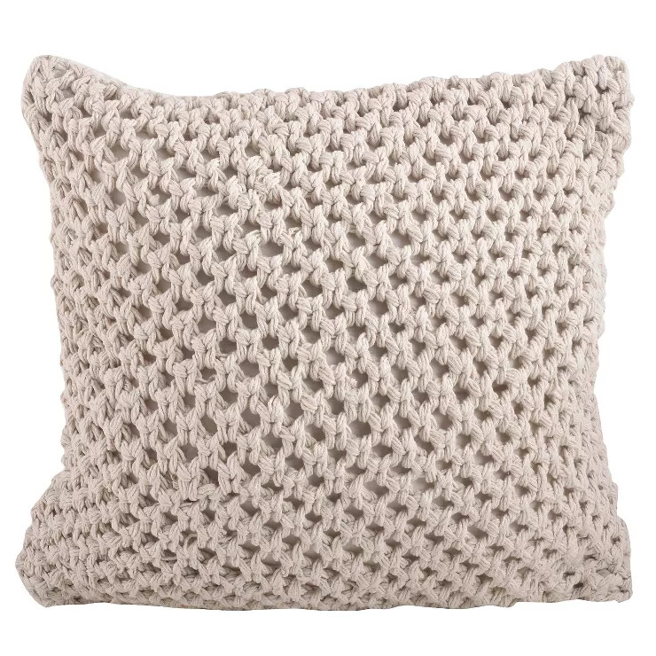 20"x20" Oversize Knitted Design Square Throw Pillow - Saro Lifestyle | Target
