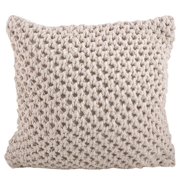 20"x20" Oversize Knitted Design Square Throw Pillow - Saro Lifestyle | Target
