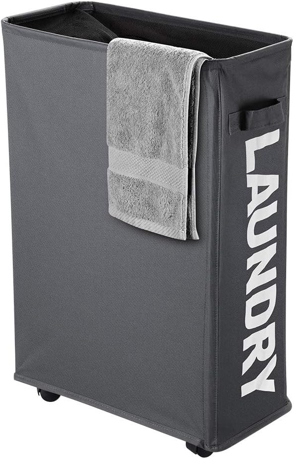 IHOMAGIC Laundry Basket with Wheel, Slim Laundry Storage Hamper Corner Storage Bag Collapsible Ha... | Amazon (US)
