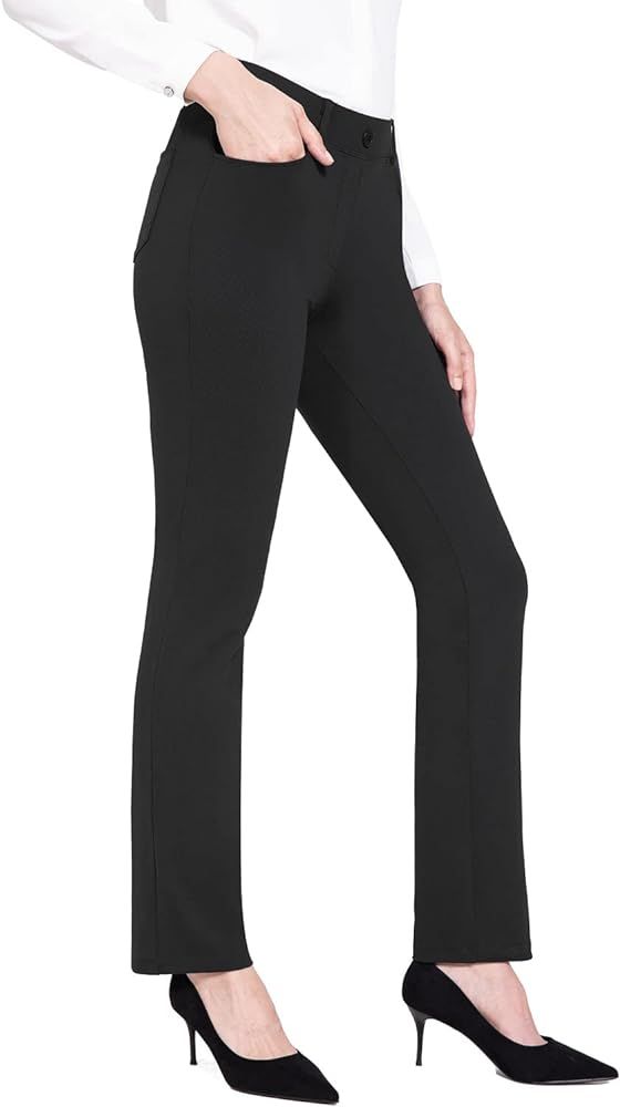 BALEAF Women's Yoga Dress Pants 29"/31" Stretchy Work Slacks Business Casual Straight Leg/Bootcut... | Amazon (US)