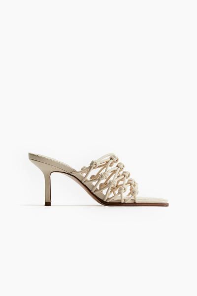 Knot-detail Heeled Sandals - High heel - Light beige - Ladies | H&M US | H&M (US + CA)