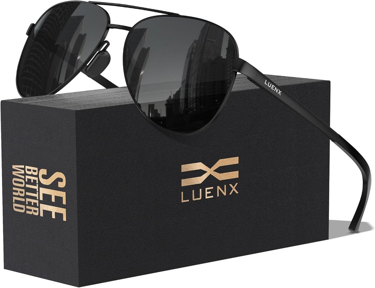 LUENX Aviator Sunglasses for Men Women Polarized - UV400 Protection, Stylish Shades, Driving, Out... | Amazon (US)