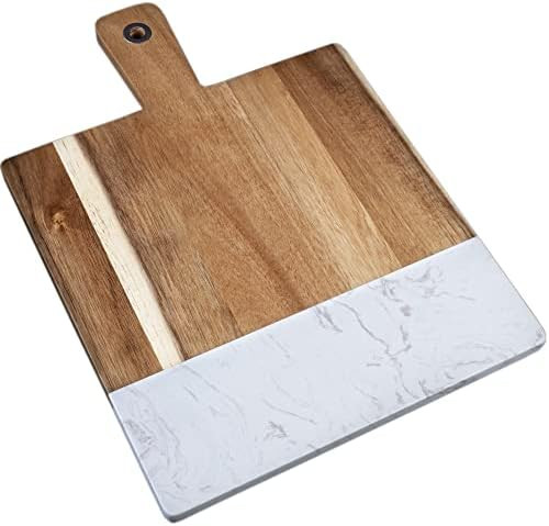 Hearthford White Marble Serving Board - Marble Cheese Board | Acacia Wooden serving Tray for Char... | Amazon (US)