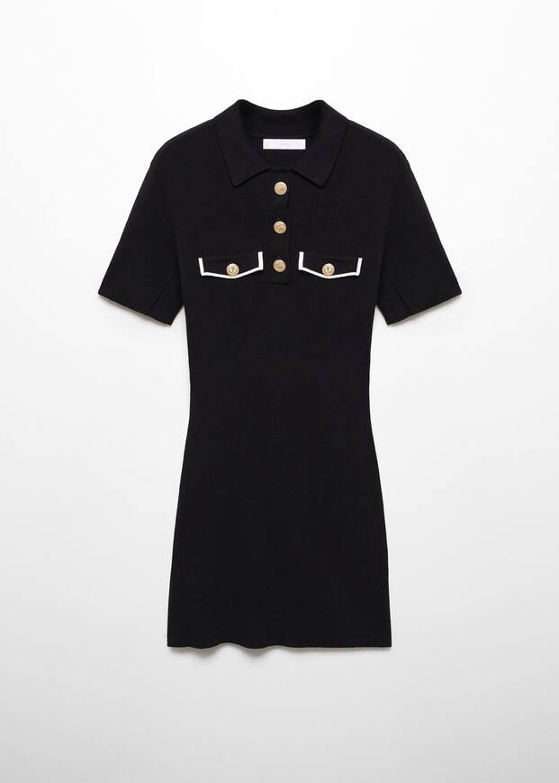 Knitted dress with polo neck | MANGO (US)