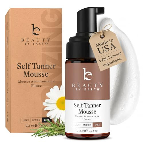 Self Tanner Mousse - USA Made with Natural & Organic Ingredients, Self Tanning Mousse Foam for Ultra Dark Fake Tan, Non Toxic Sunless Tanner for Darkest Streak Free Finish & Natural Looking Tan | Amazon (US)