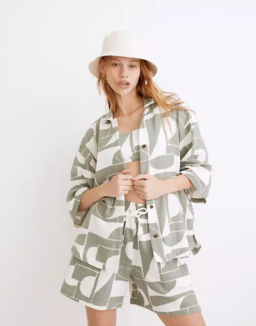 Lightestspun Cover-Up Camp Shirt in Mod Shapes | Madewell