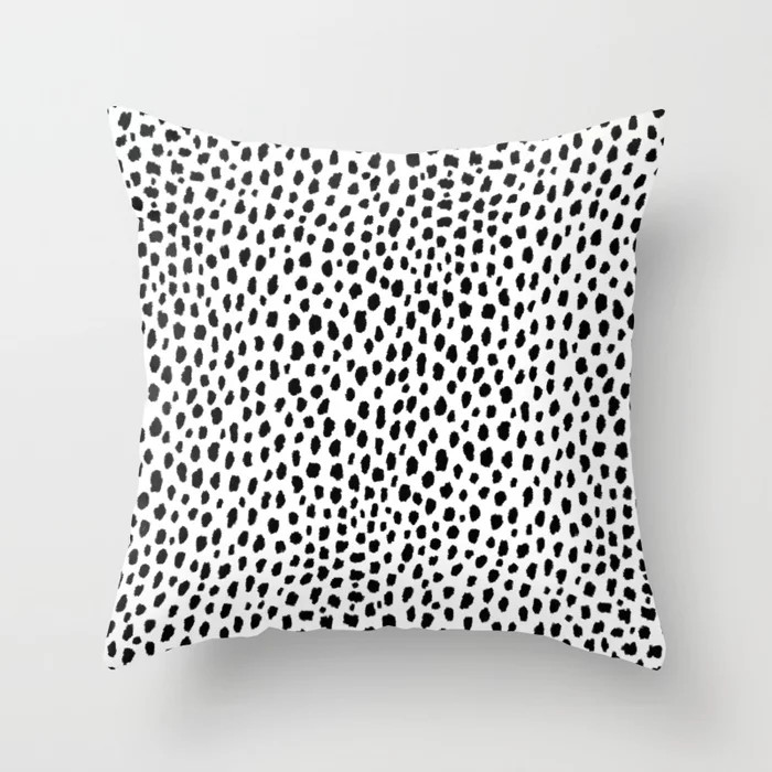 Dalmatian Spots (black/white) Throw Pillow by designmindsboutique | Society6