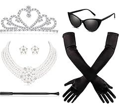 BBTO 6 Pieces 1920s Accessories for Women Costume Set With Vintage Sunglasses White Shell Pearl D... | Amazon (US)