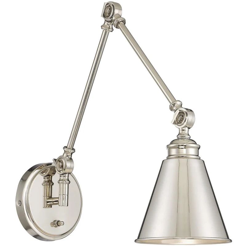 Savoy House 9-961CP-1 Morland 16" Tall Wall Sconce with Plug Polished Nickel Indoor Lighting Wall Sc | Build.com, Inc.