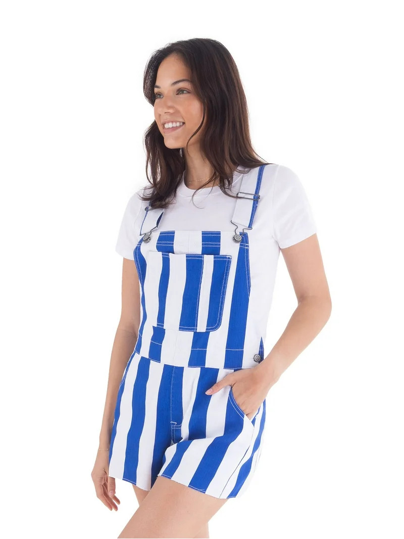 No Boundaries Game Day Raw Hem Shortalls, 3" Inseam, Women's | Walmart (US)